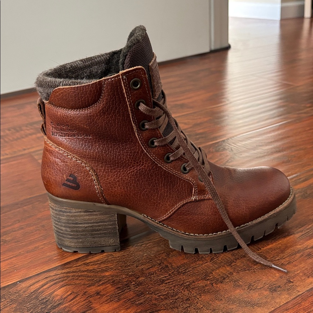 Bullboxer Catherine Brown Leather Lace-Up Boots Sz 39 (9 US equivalent) Lug Sole - Picture 6 of 10